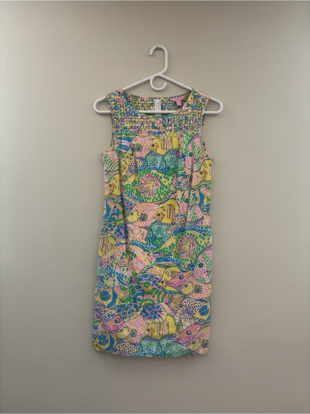 Lilly Pulitzer Sleeveless Printed Shift Dress in Pink, Yellow & Green